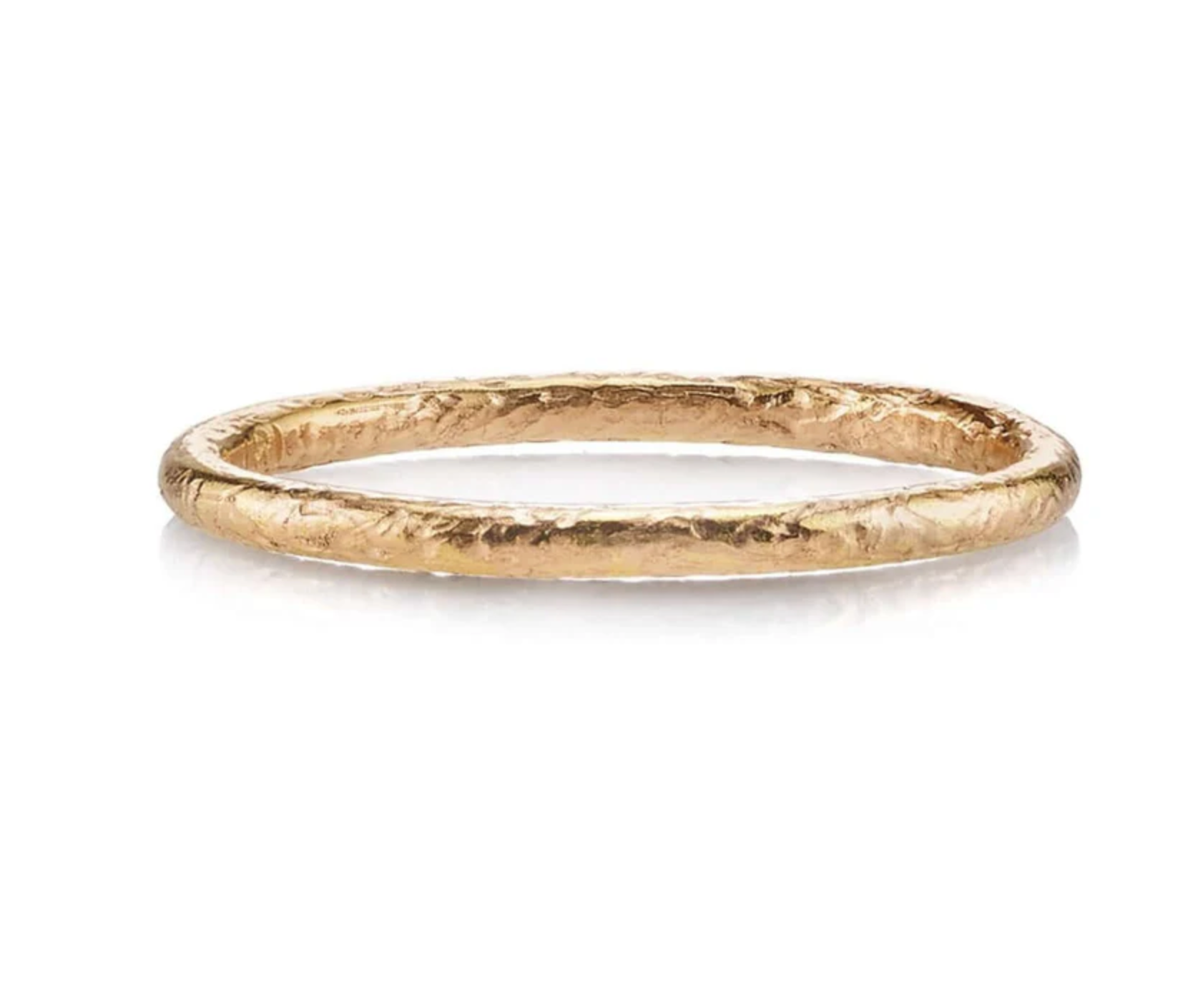 Textured Gold Wedding Band by Single Stone