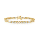 Yellow Gold Bezel Set Emerald Diamond Tennis Bracelet