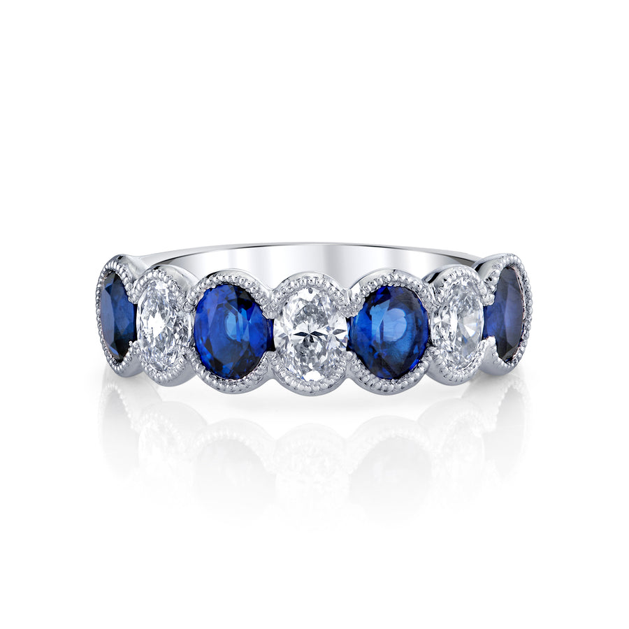 Seven Stone Sapphire & Diamond Band