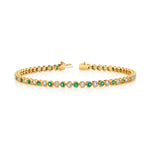 Alternating Diamond & Green Emerald Bracelet