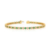 Alternating Diamond & Green Emerald Bracelet