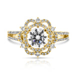 Gold ring with radiant diamonds, combining classic elegance with timeless sparkle.