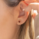 Rhodolite Garnet Heart Shape Studs