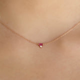 Petite Baguette Ruby Necklace