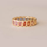 Rainbow Sapphire Bezel Set Eternity Band