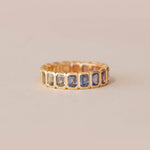 Rainbow Sapphire Bezel Set Eternity Band