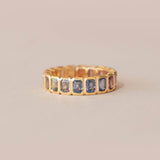 Rainbow Sapphire Bezel Set Eternity Band