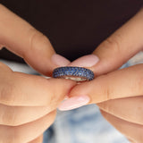 Blue Sapphire Pave Band