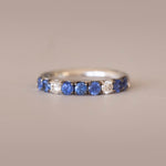 Sapphire Ring Using Diamond Cut Sapphires & Brilliant Cut Diamonds