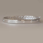 White Gold High Polished Diamond Bangle Bracelet