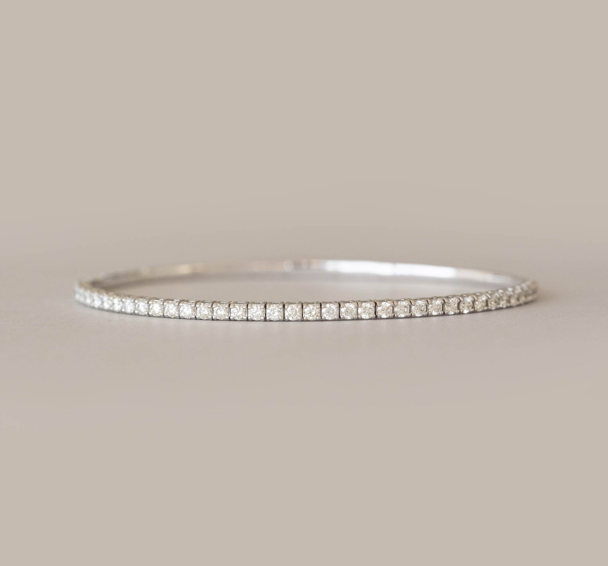 Flexible Diamond Tennis Bangle Bracelet