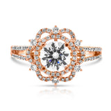 Rose gold ring with diamonds, showcasing a perfect blend of warmth and brilliance.