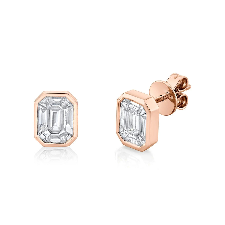 Rose Gold Illusion Diamond Studs