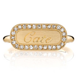 Engraveable Diamond Signet Ring