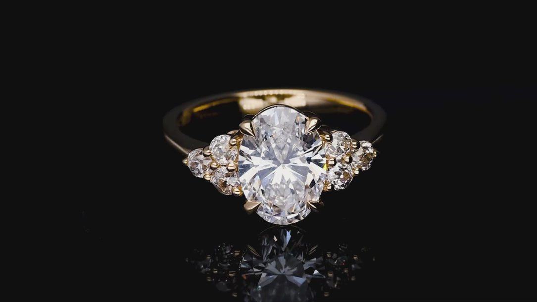 Custom designed yellow gold diamond engagement ring