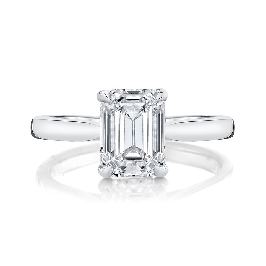 Neil Lane Couture Square Emerald Cut Diamond, Platinum Engagement Ring