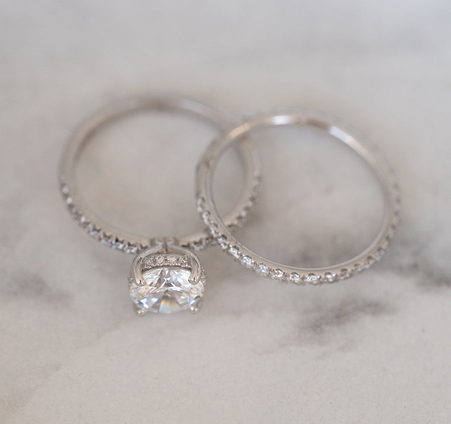 1.32ct. Princess cut Natural Diamond Pave w/Milgrains Engagement Ring  Setting (GIA Certified) | Diamond Mansion