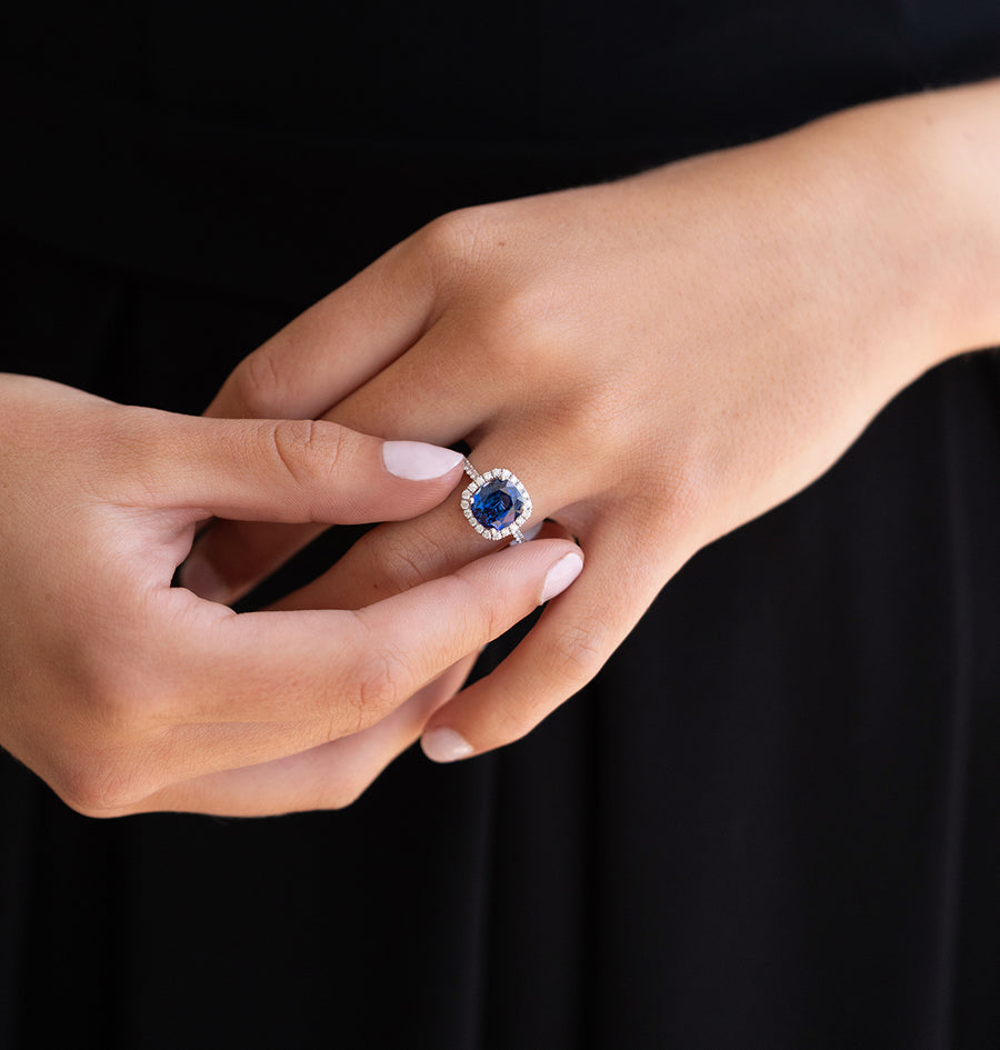 Buy Blue Sapphire Ring. Sterling Silver Delicate Sapphire Ring. Small Sapphire  Ring. Round Cut Blue Sapphire Ring. September Birthstone Ring. Online in  India - Etsy