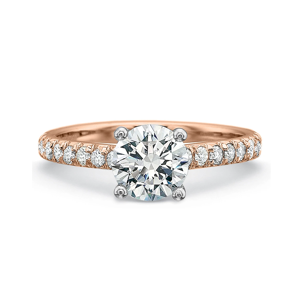 Rose Gold Petite Diamond Engagement Ring – Harold Stevens